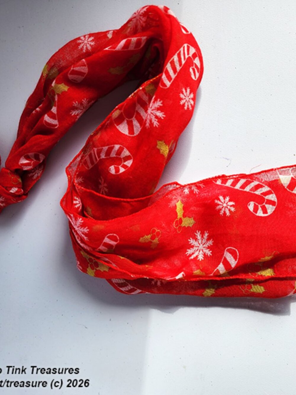 Xmas Red/White Candy Cane Scarf